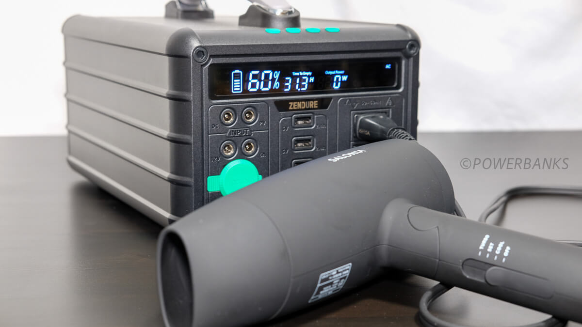 Zendure SuperBase 600Mでドライヤーが使えるか検証