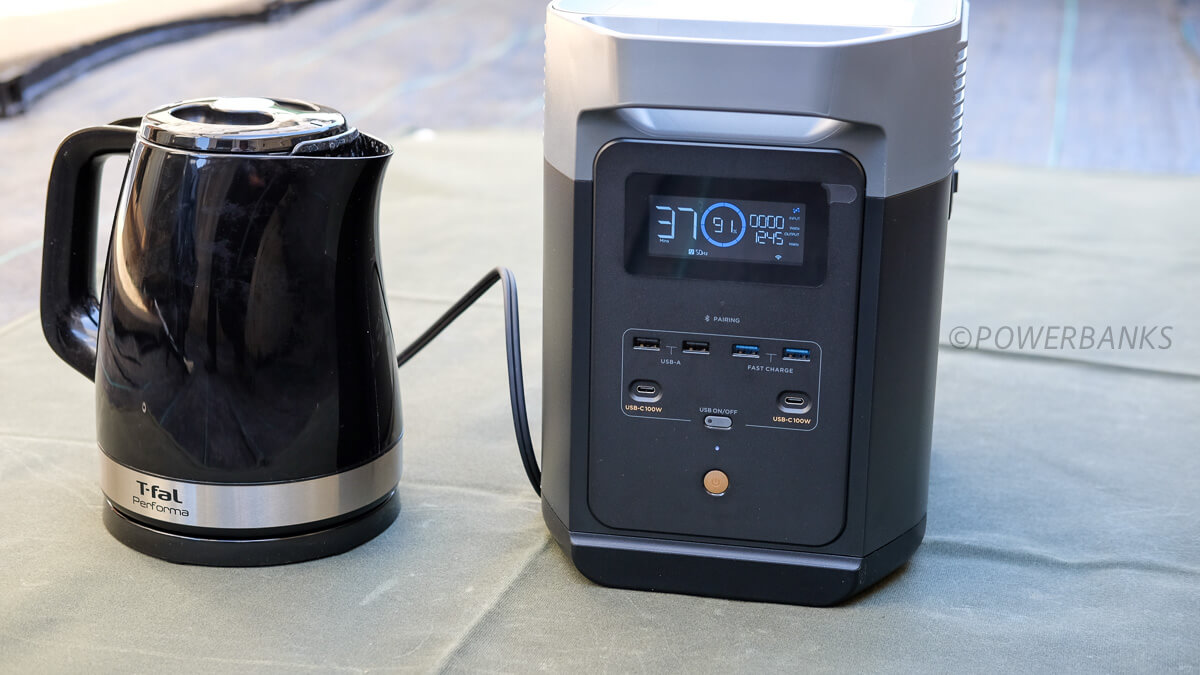 エコフロー デルタ2で電気ケトルを使ってお湯を沸かす