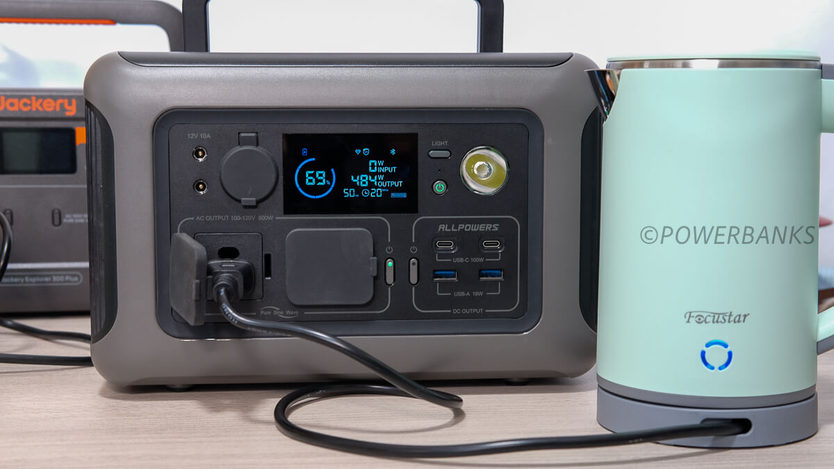 Focustar 電気ケトル ポータブル 0.8L とポータブル電源