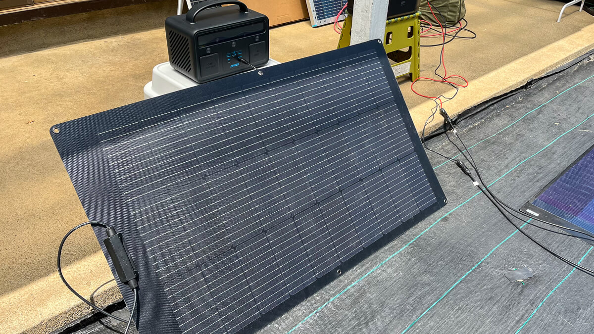 Anker PowerHouse II 400(DC)とEcoFlow 100W据置型ソーラーパネル(MC4)