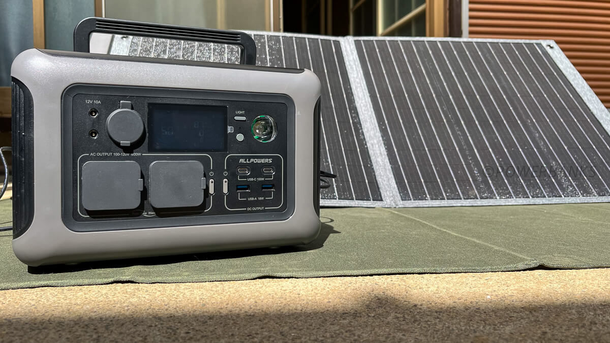 ALLPOWERS R600のソーラーパネル充電