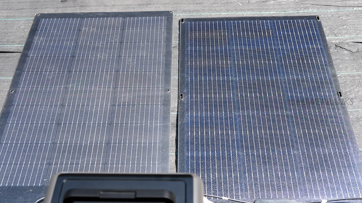 ALLPOWERSとエコフローのフレキシブル100Wを直列・並列接続した時の実戦