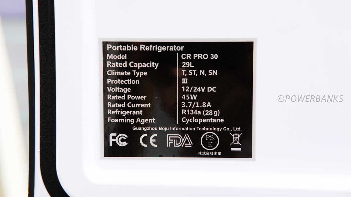 BougeRV 車載冷蔵庫 Large 29L 【CRPRO30】のスペック