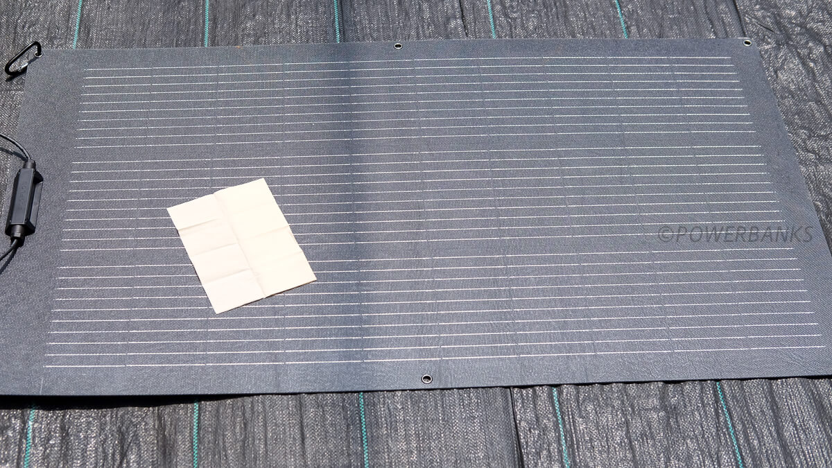 影がある場合の発電量 葉っぱを置いたパターン