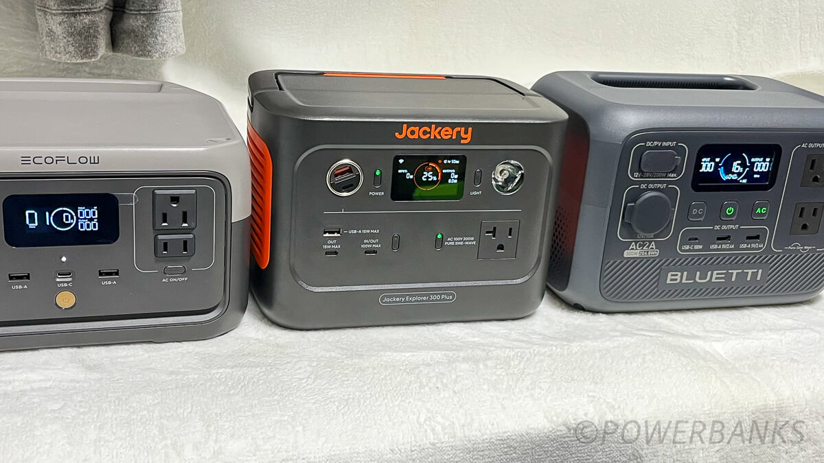 同クラスの他社製品との比較:エコフロー リバー2・Jackery 300Plus