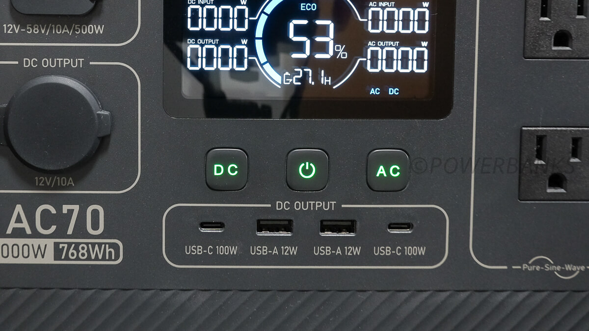 BLUETTI AC70の外観と機能の説明