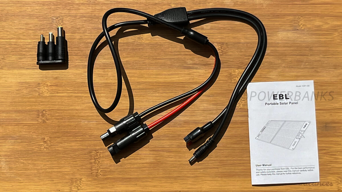EBL ソーラーパネル 100W 同梱物・取扱説明書