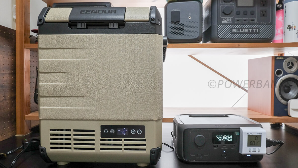 ポータブル冷蔵庫を使った電力効率の検証：RIVER 2との比較