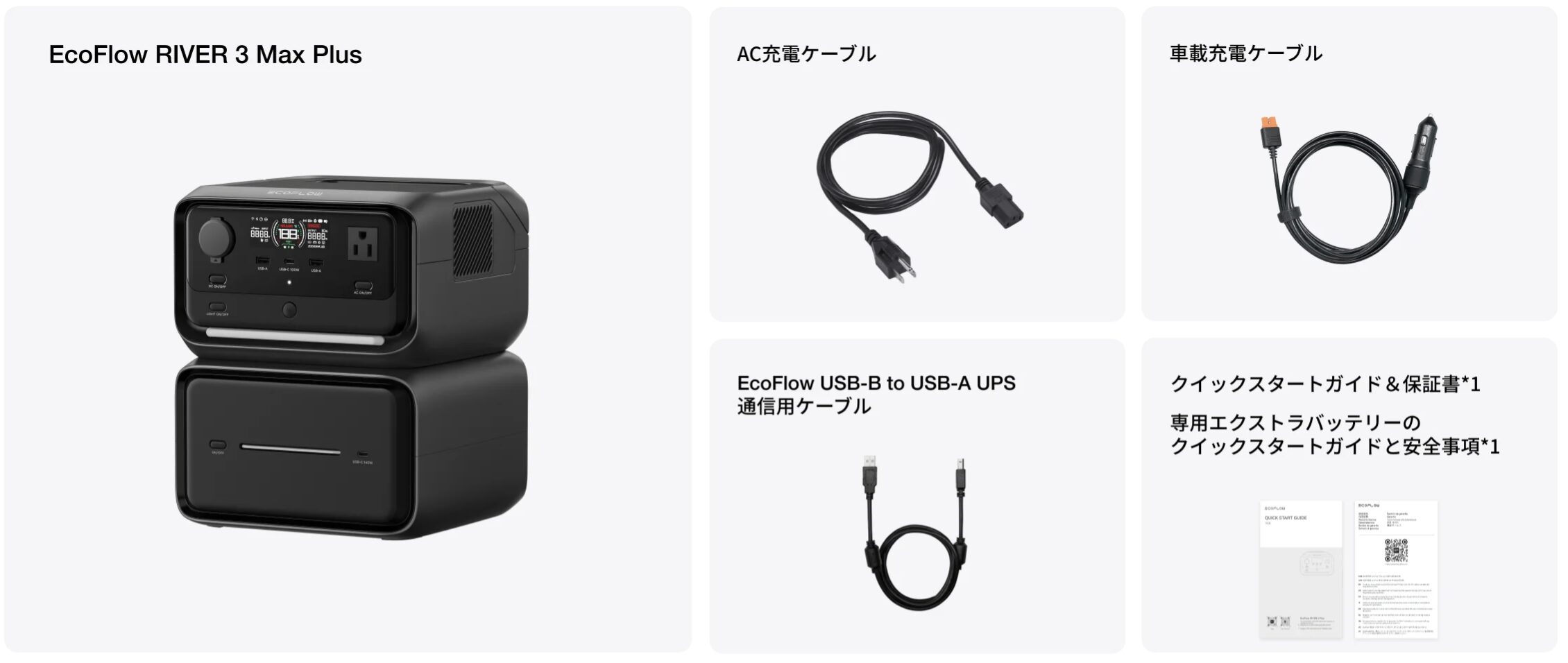 EcoFlow RIVER 3 Max Plusの同梱品