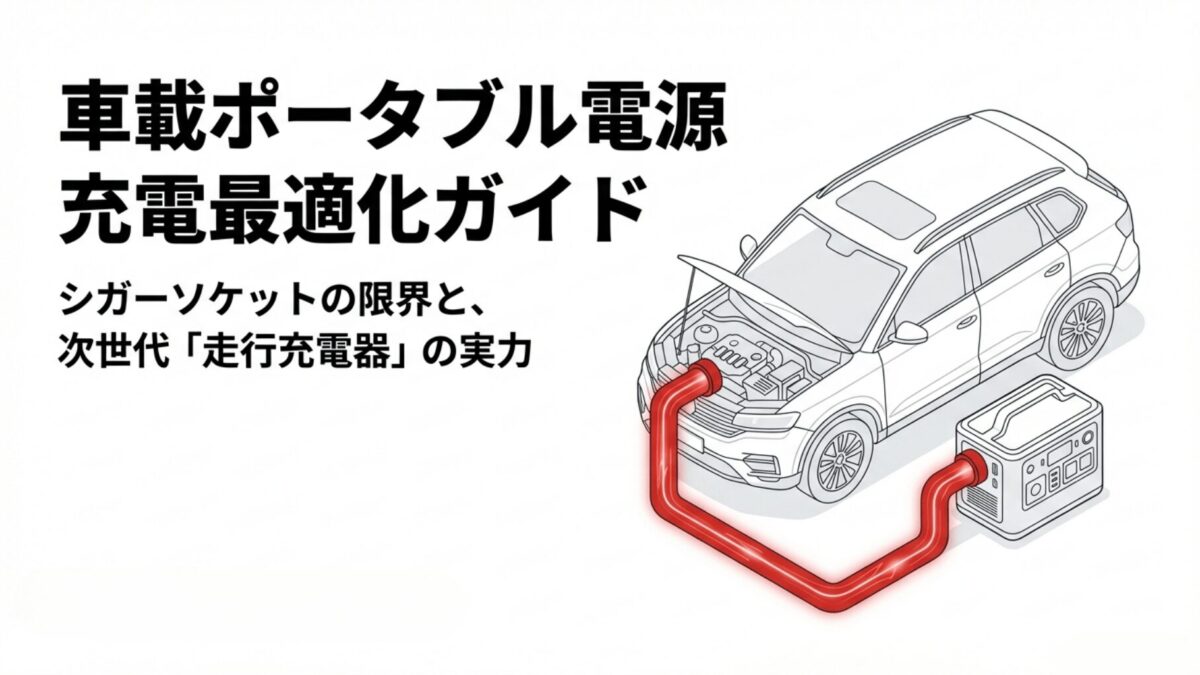 車でポータブル電源を充電する5つの方法｜シガーソケットの限界と走行充電器の良さ