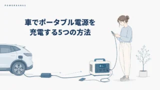 車でポータブル電源を充電する5つの方法｜シガーソケットの限界と走行充電器のメリット