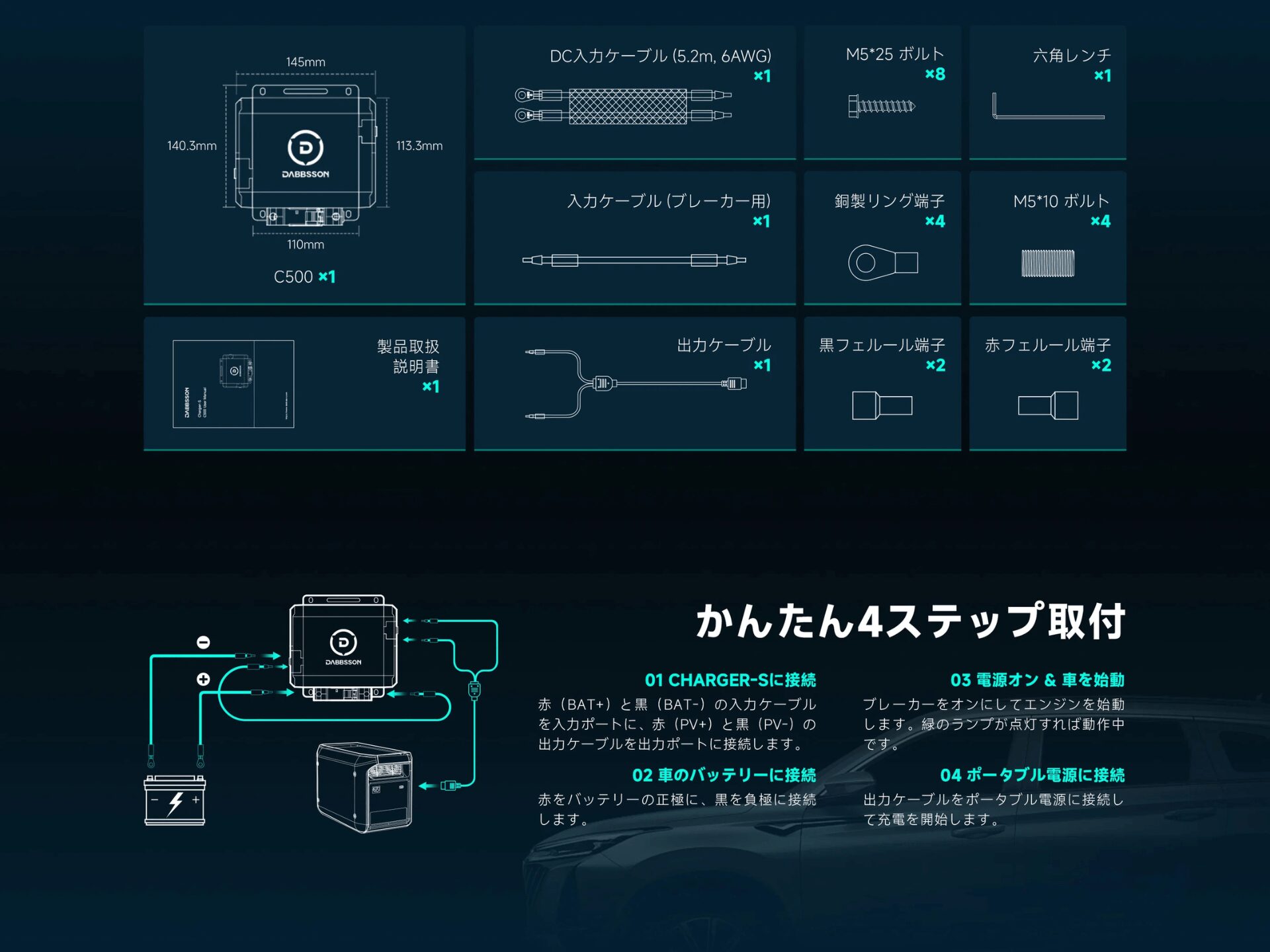 Dabbsson Charger Sの取り付け方