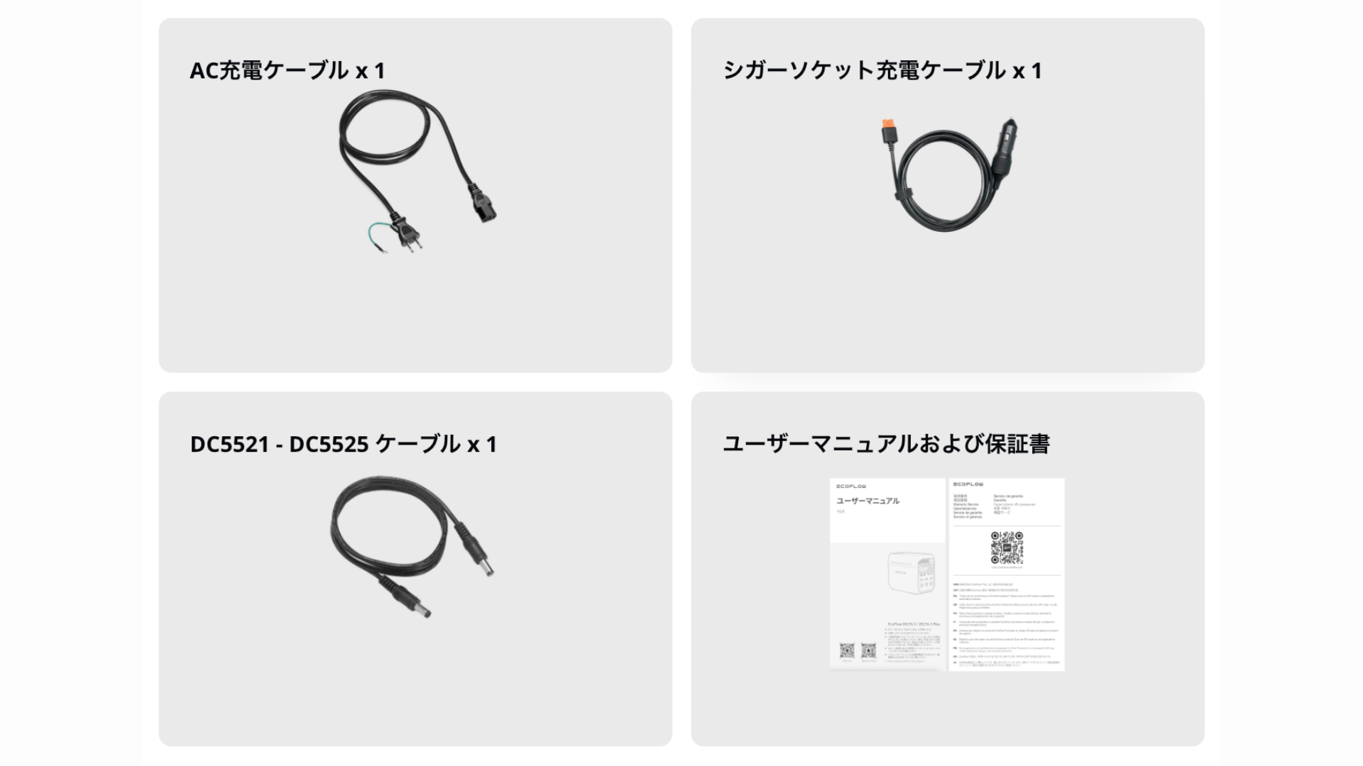 EcoFlow DELTA 3 1500同梱品