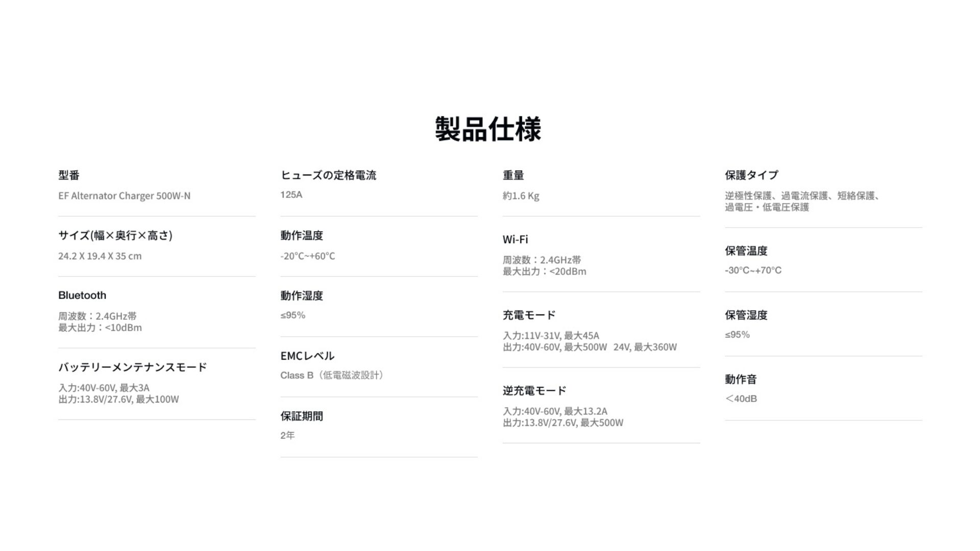 EcoFlow 500W Alternator Charger同梱品