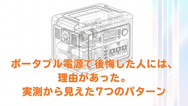 ポータブル電源で後悔した人には、理由があった。6年・80台の実測から見えた7つのパターン