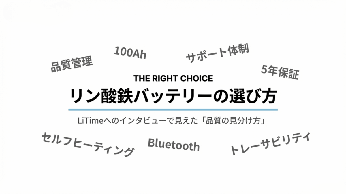 リン酸鉄バッテリーの選び方 ― LiTime社へのインタビューで見えた「品質の見分け方」
