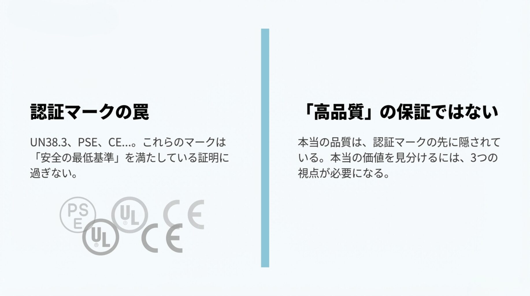 リン酸鉄バッテリーの認証マーク