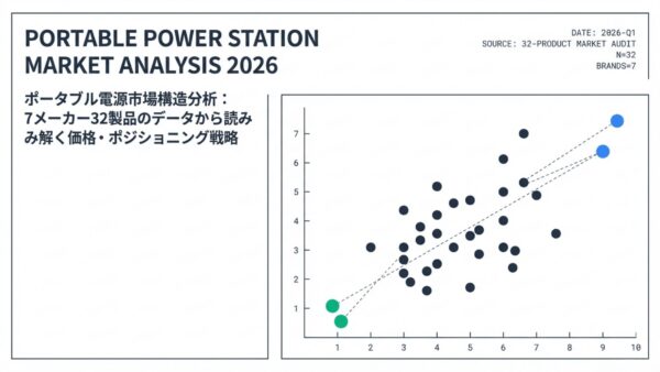 ポータブル電源32製品のポジショニング分析｜7メーカーの戦略を定価データで読み解く