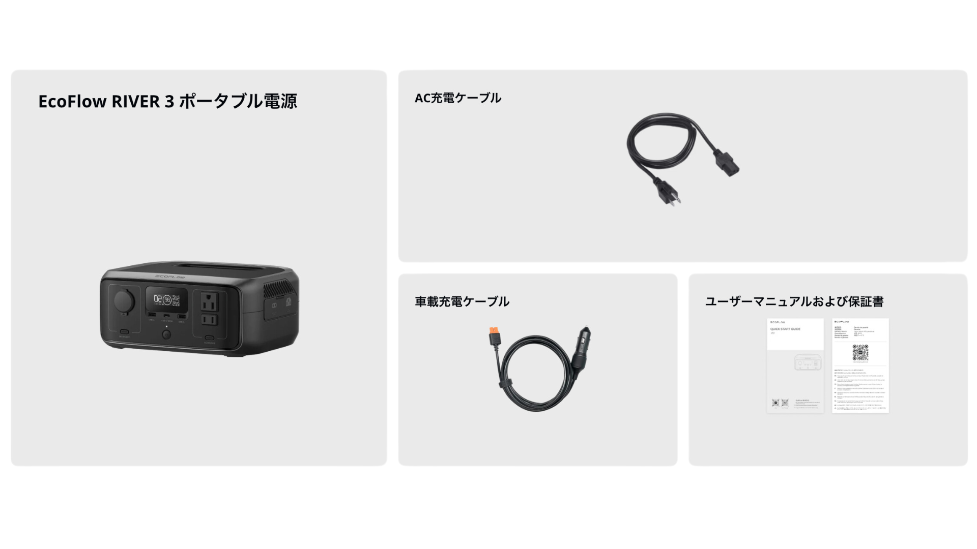 EcoFlow RIVER 3同梱物